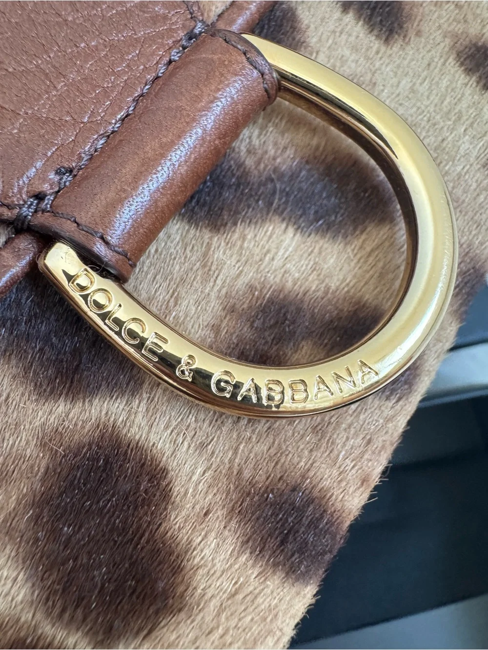 Dolce & Gabbana Leopard Calf Hair Leather Wallet